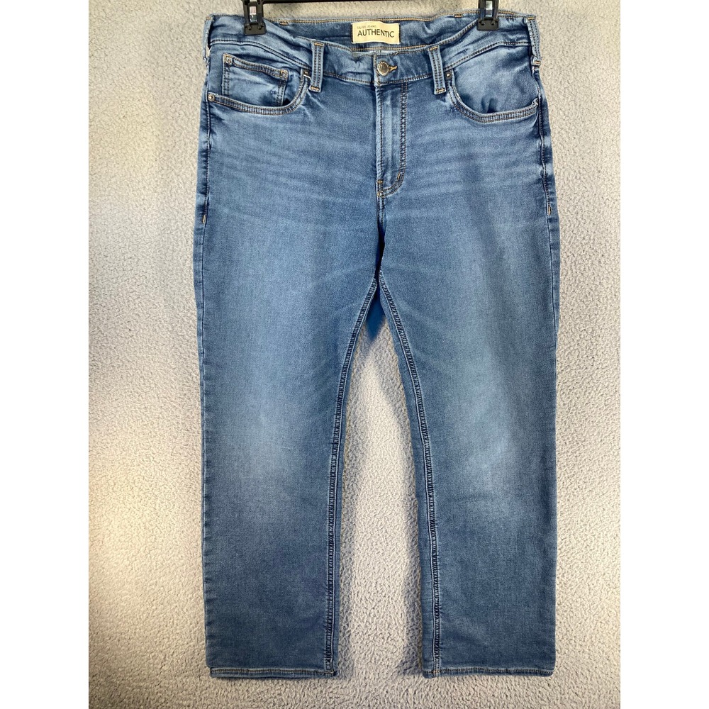 Silver Jeans Mens 36x30 Blue The Relaxed Straight Faded Preppy Stretch Denim